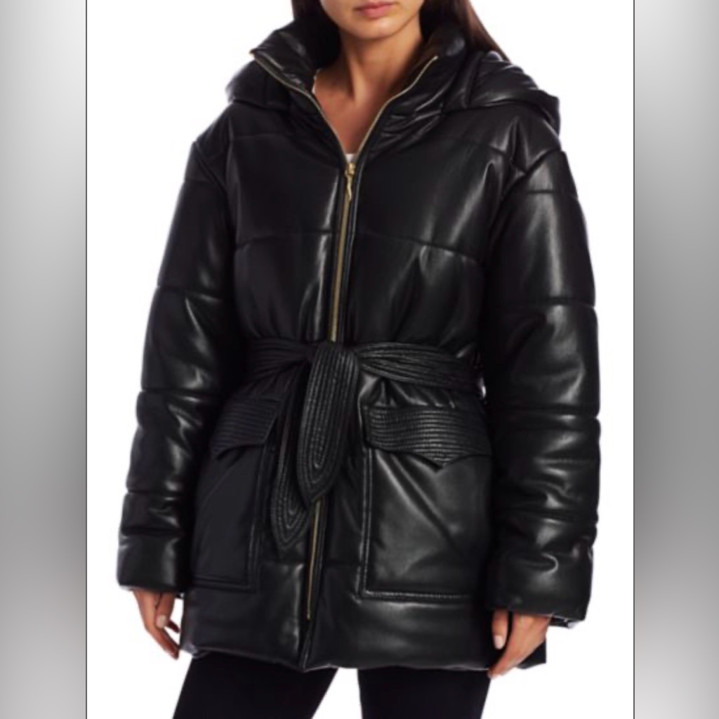 Nanushka Vegan Leather Puffer Coat